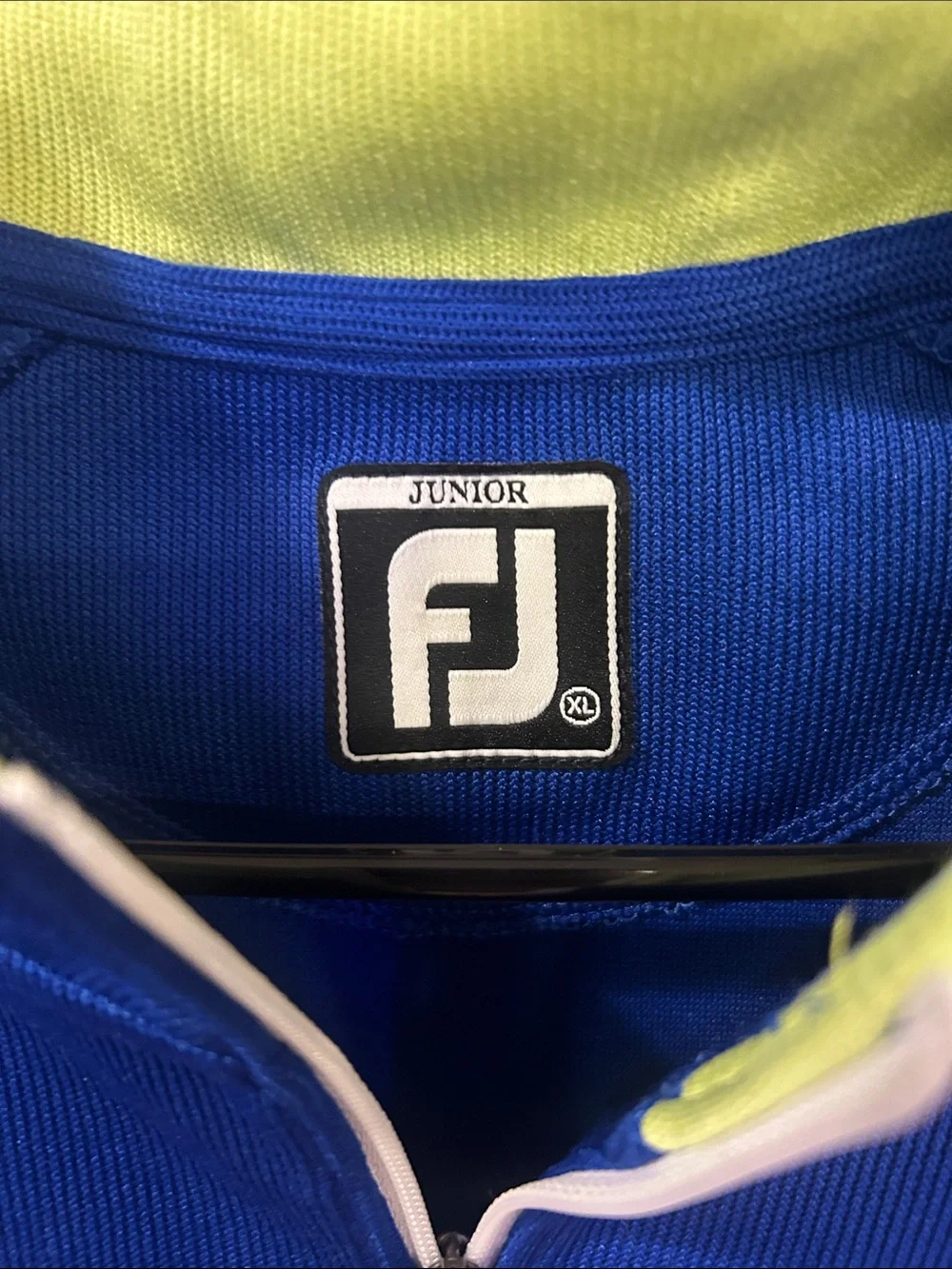 FootJoy Royal Blue Half-Zip Pullover with Lime and White Trim
